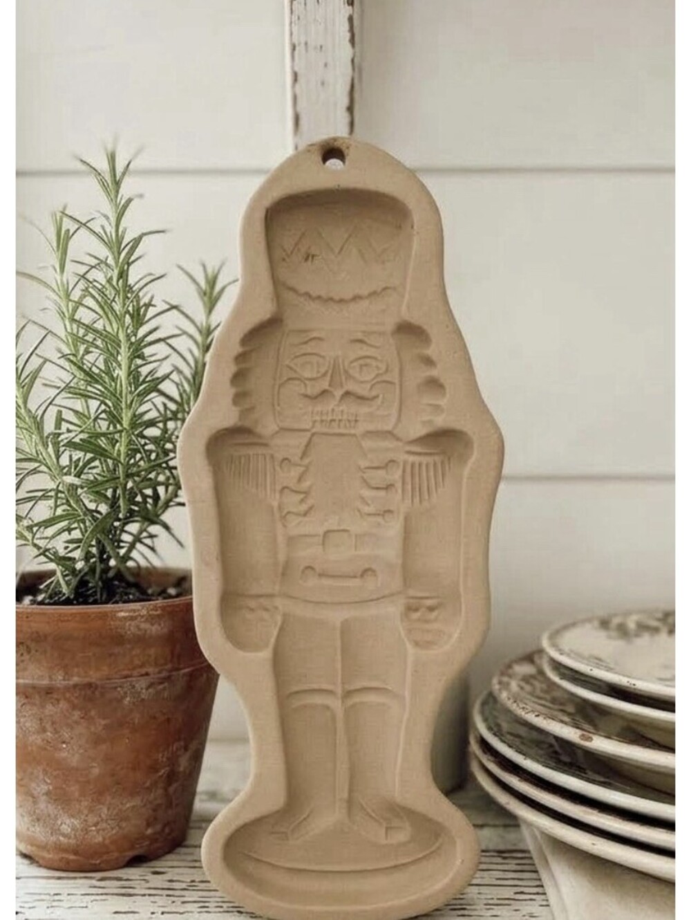VTG Brown Bag Cookie Mold Art 1991 Nutcracker Toy Soldier Baking Farm Decor
